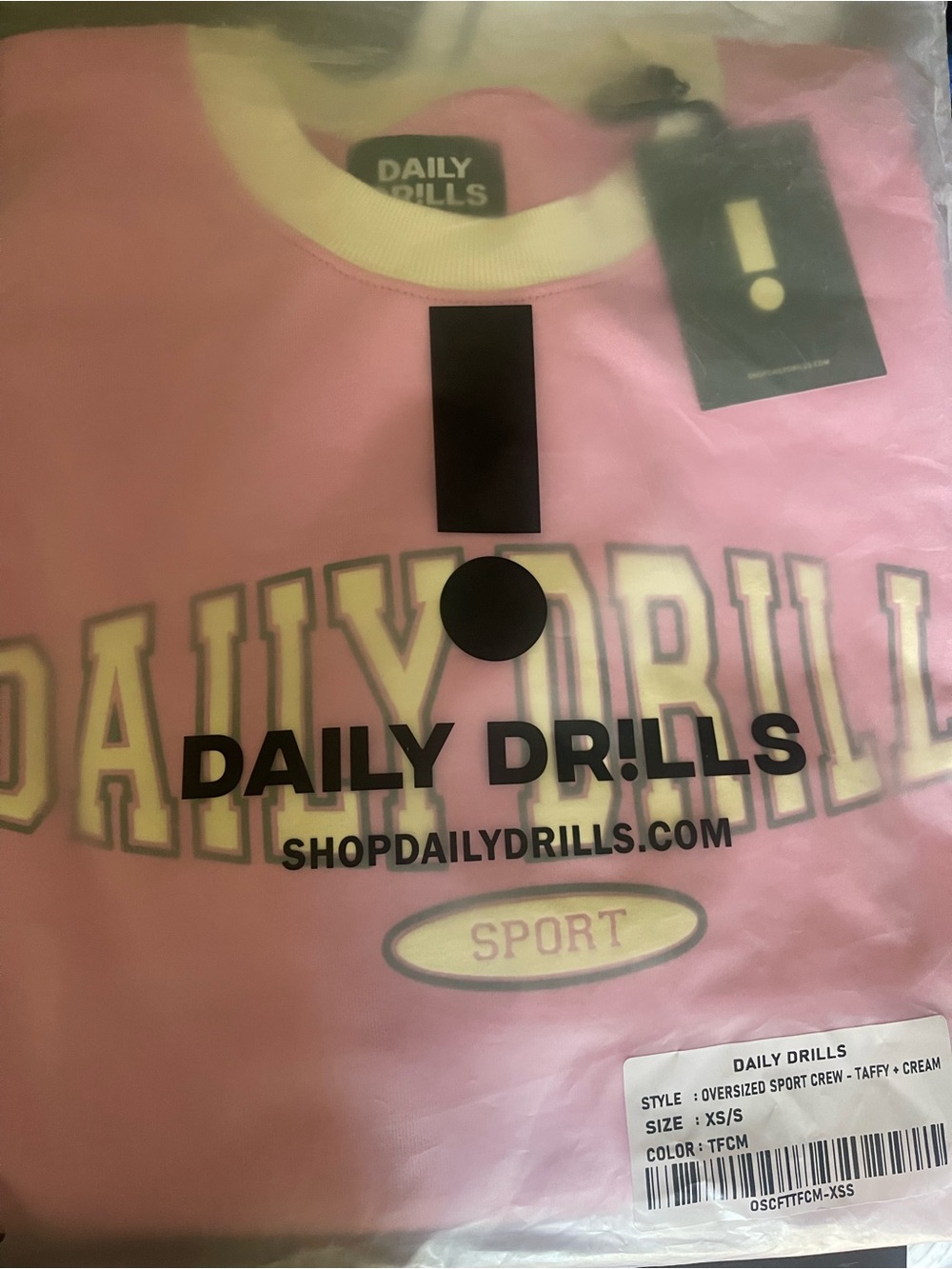 Daily Drills | NWT! Oversized Sport Crewneck In Taffy XS/S - Picture 3 of 4